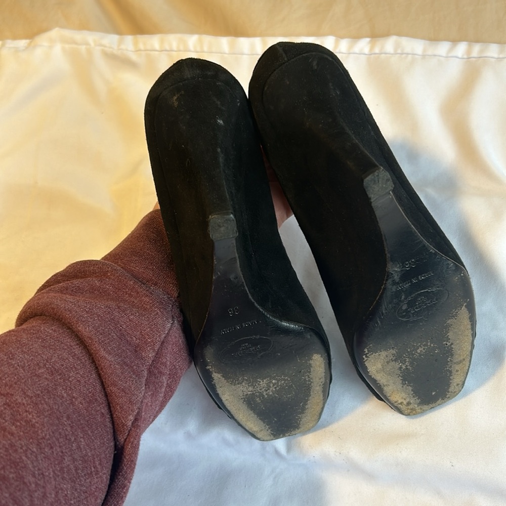 Prada Suede Peep Toe Wedges EU 36 - Picture 8 of 11